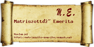 Matriszottó Emerita névjegykártya